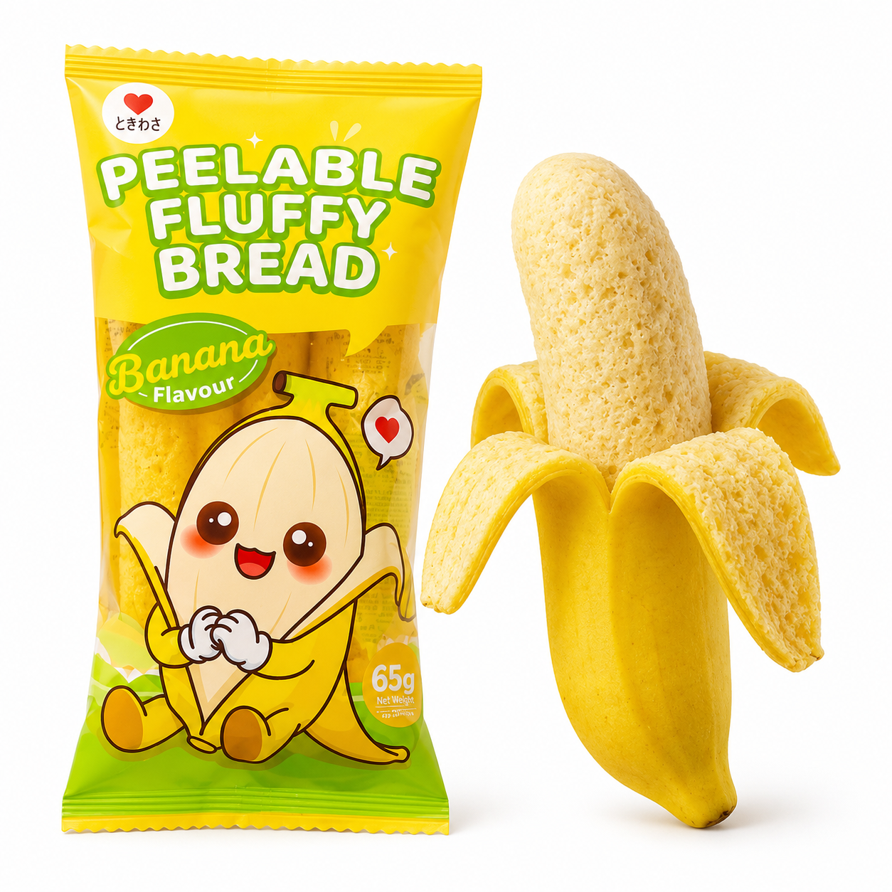 Peelable Fluffy Bread - Banana - 65g