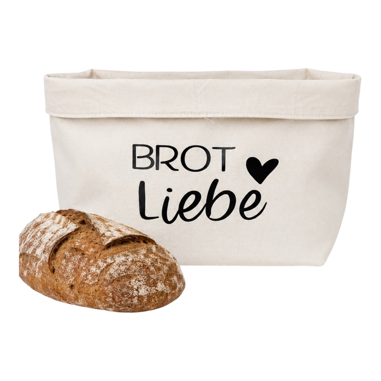 Baumwoll-Aufbewahrungskorb - Brot Liebe