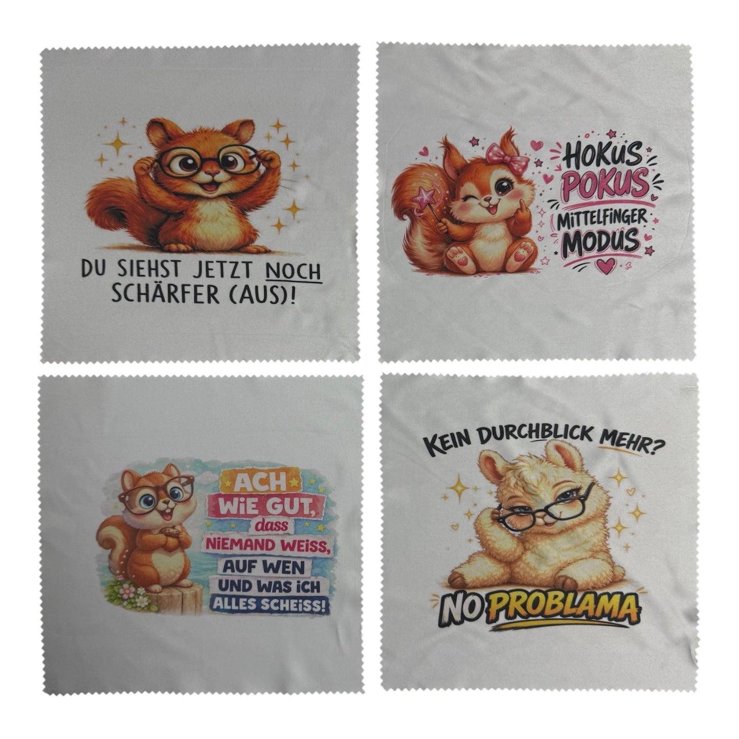 Brillenputztuch mit süßem Tiermotiv