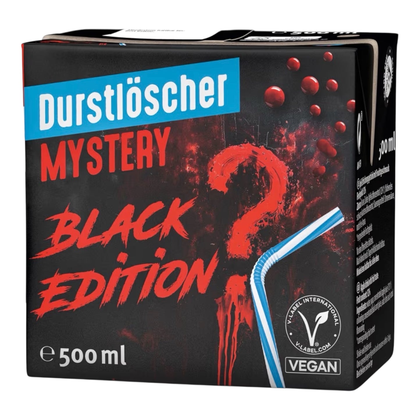 Durstlöscher Mystery Black Edition - 500 ml Faltschachtel (Vegan)