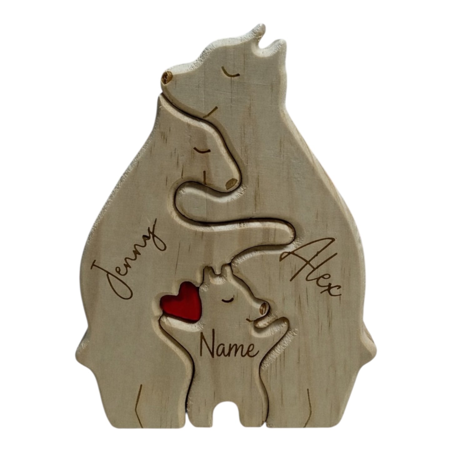 Bärenfamilie aus Holz (Personalisiert)