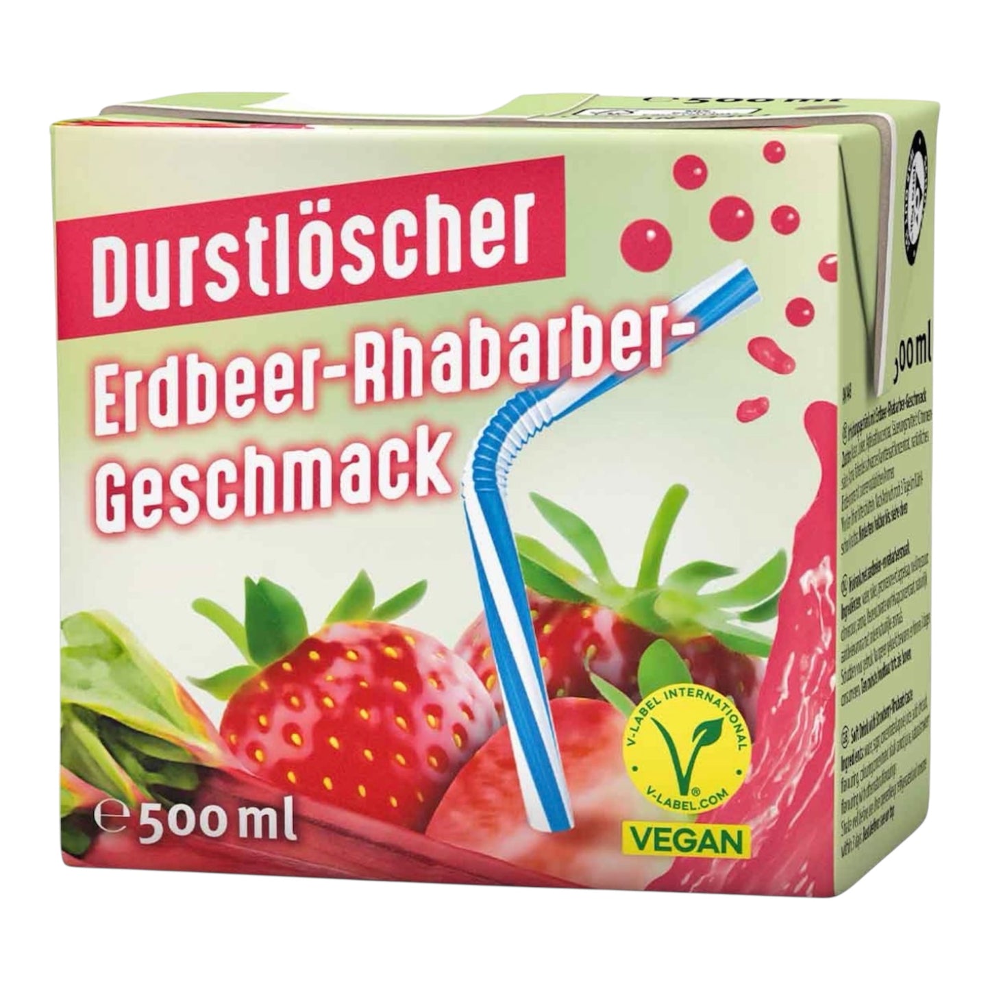 Durstlöscher Erdbeer Rhabarber - 500 ml Faltschachtel (Vegan)