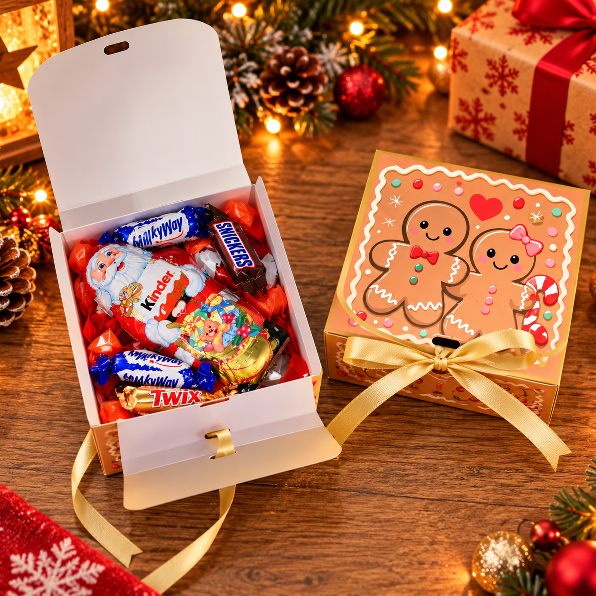 🎄🎁 Süße Weihnachtsbox – Rentier oder Lebkuchenpärchen ❤️🍫