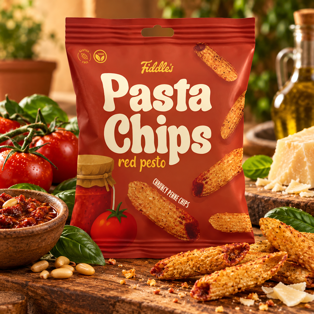 Fiddle`s Pasta Chips Red Pesto 80g Dänemark 🇩🇰