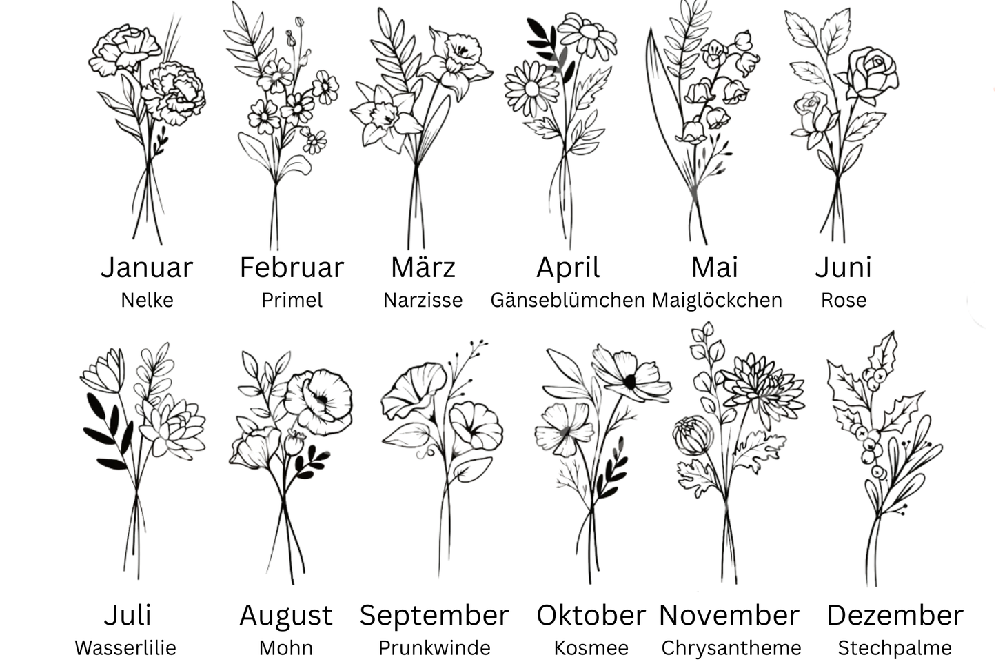Schlüsselanhänger mit Monatsblume 🌼