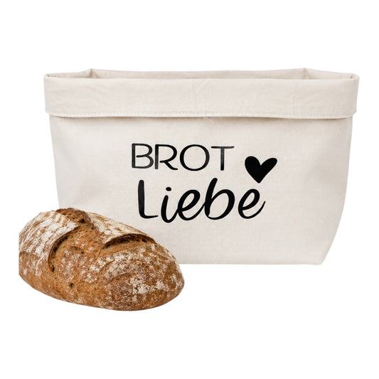 Baumwoll-Aufbewahrungskorb - Brot Liebe