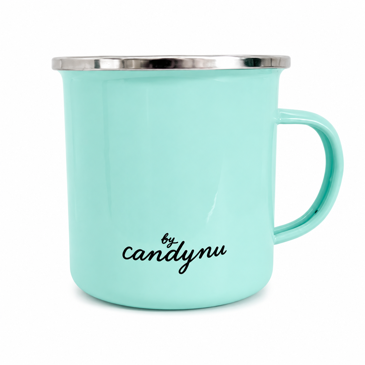 Personalisierte Emaille Tasse (Mintgrün)