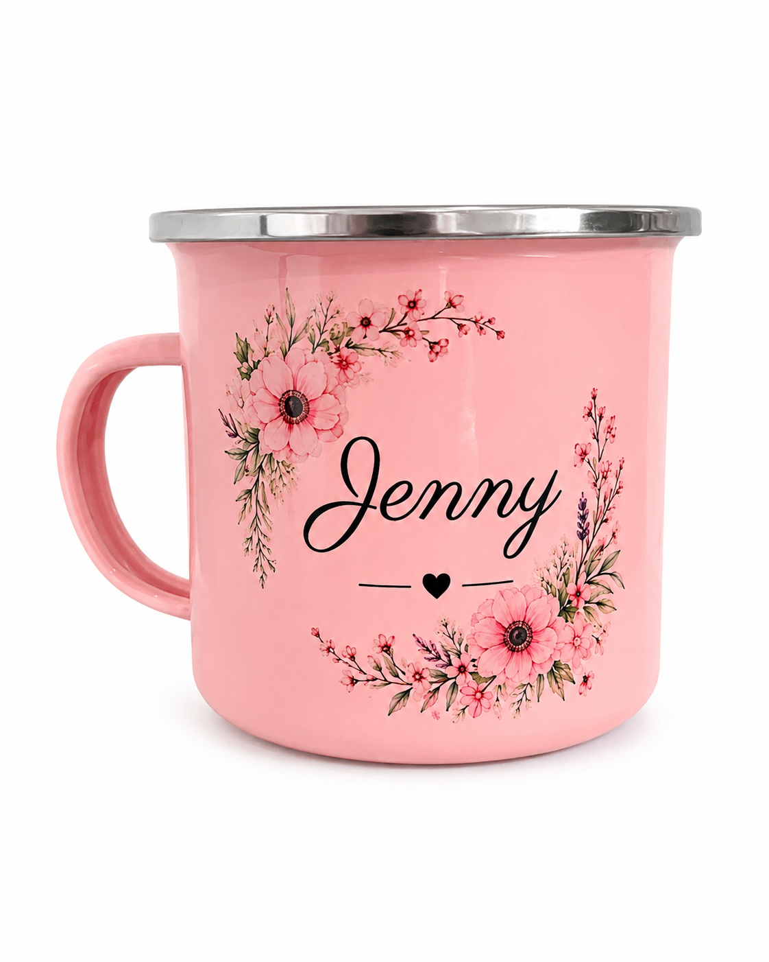 Personalisierte Emaille Tasse (Koralle)