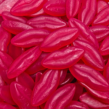 rote Lippen mit Erdbeer Himbeer
