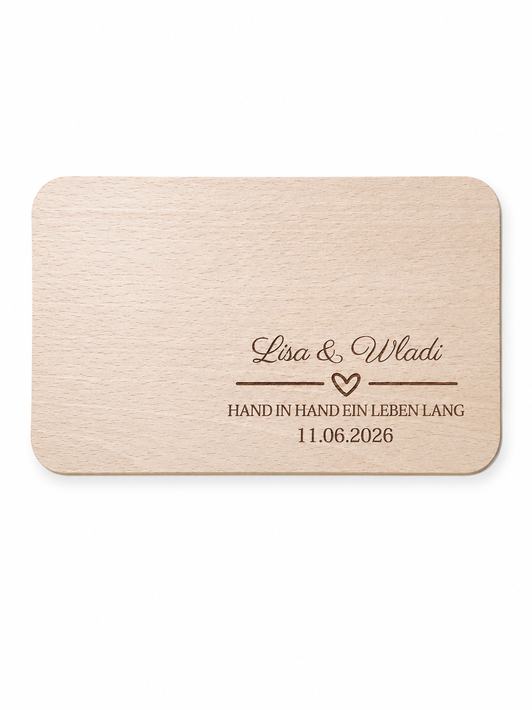 Personalisiertes Frühstücksbrett zur Hochzeit