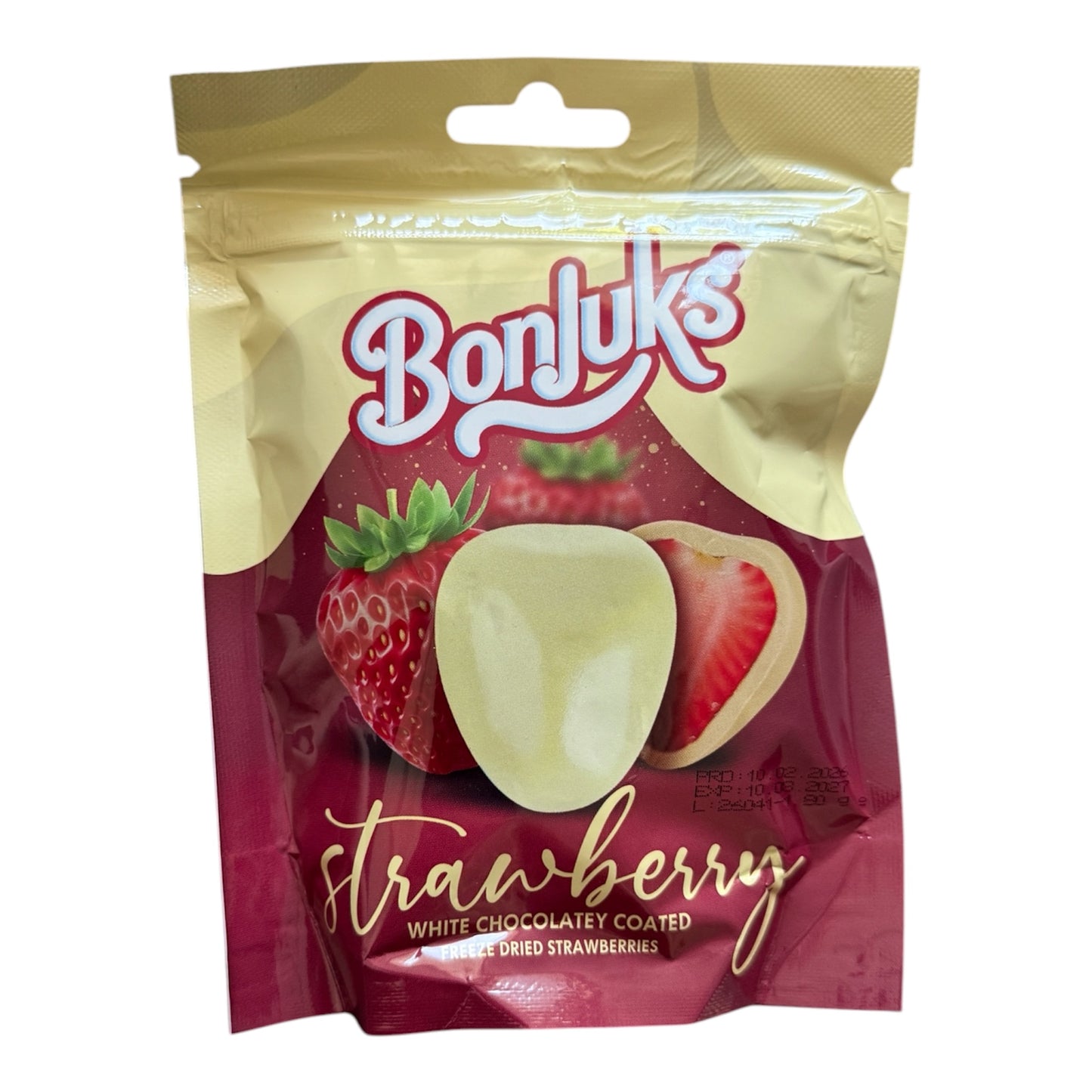 Bonjuks Freeze Dried Strawberry White 80g (Halal)