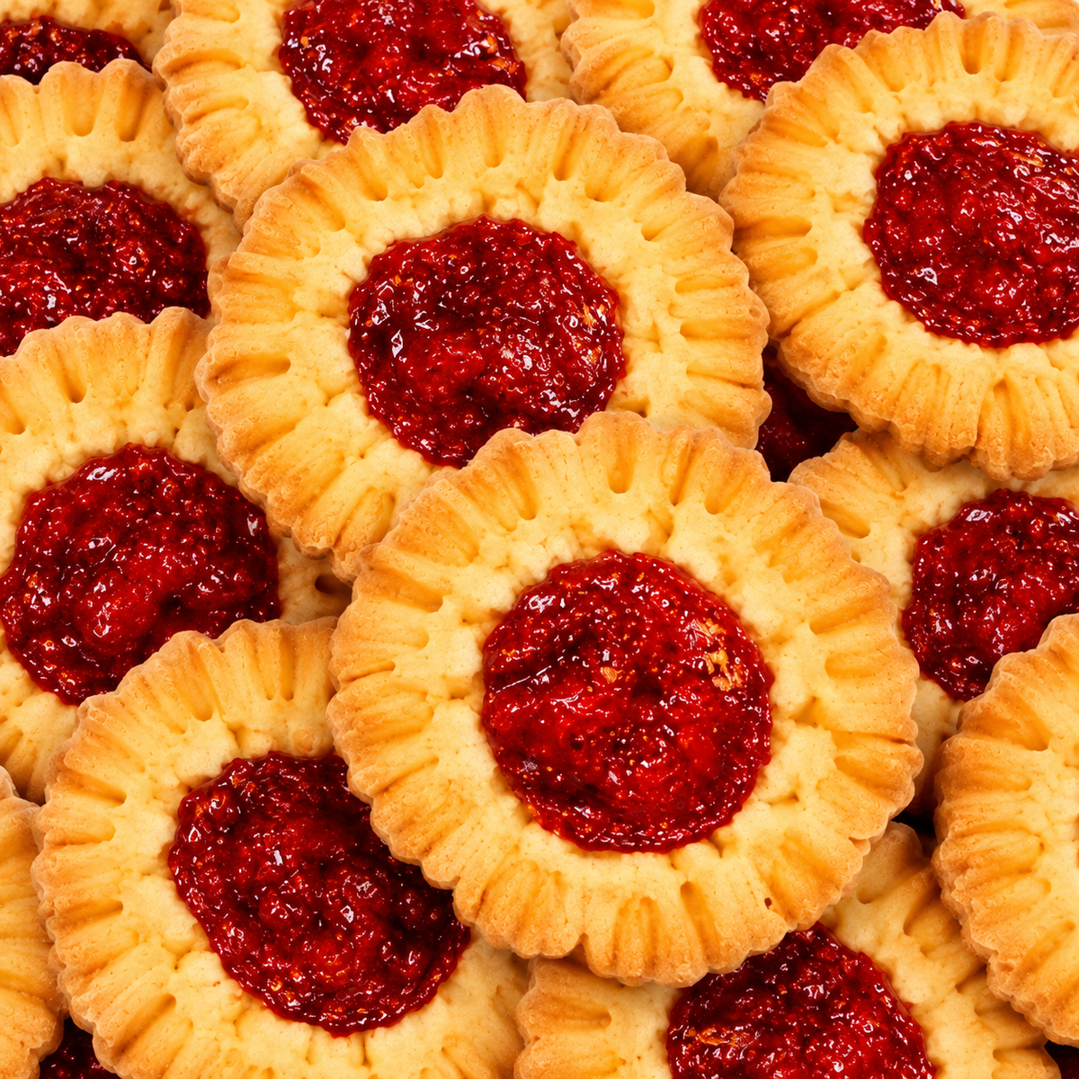 Süssgebäck mit Kirschfüllung