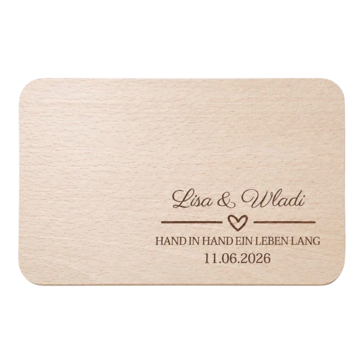Personalisiertes Frühstücksbrett zur Hochzeit