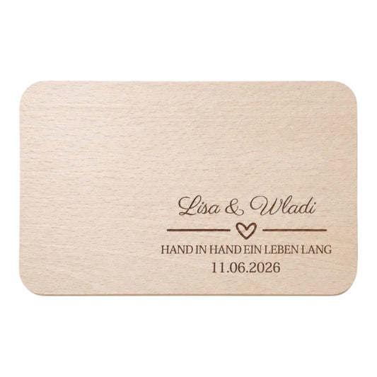 Personalisiertes Frühstücksbrett zur Hochzeit