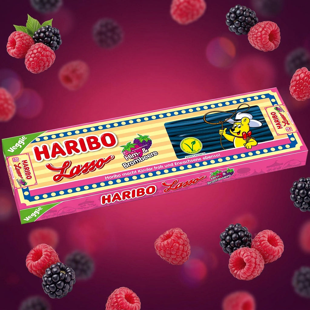 Haribo Lasso Him- & Brombeere vegetarisch 70g Deutschland 🇩🇪