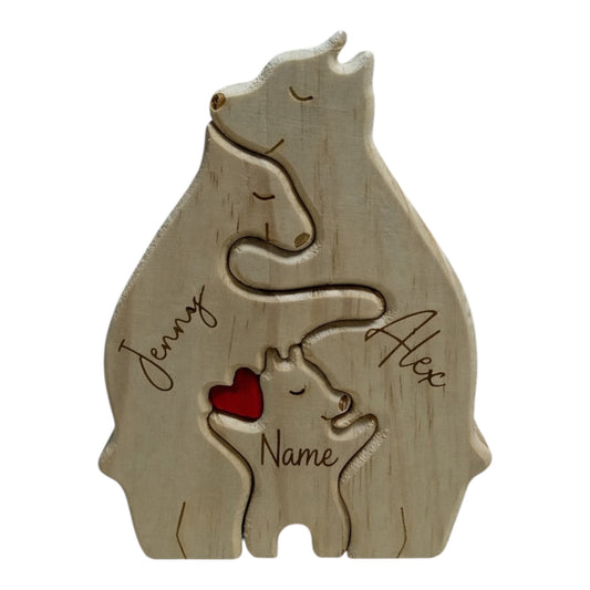 Bärenfamilie aus Holz (Personalisiert)