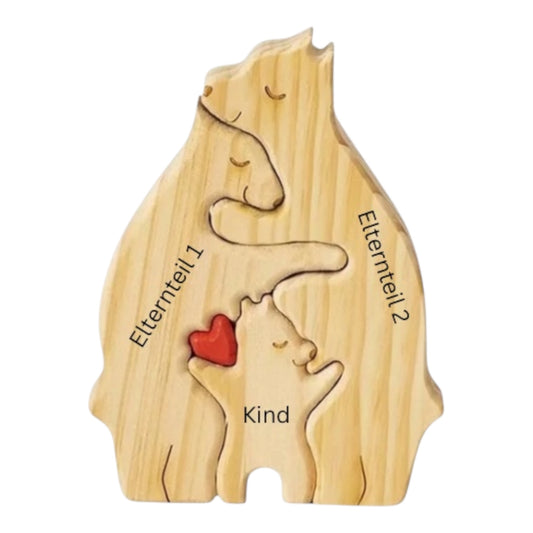 Bärenfamilie aus Holz (Personalisiert)