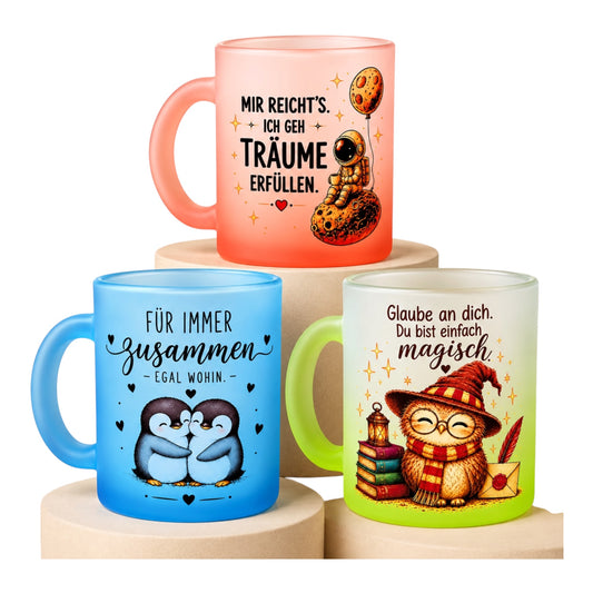 Glastasse Frosted mit Farbverlauf