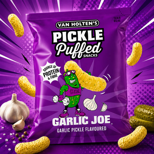 Van Holtens Pickle Puffed Snacks Garlic Joe 50g England 🏴󠁧󠁢󠁥󠁮󠁧󠁿
